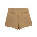 Asymmetrische vintage shorts voor dames met hoge taille en rits aan de zijkant Elegante korte shorts in retro-snit voor zomer en vrije tijd 2