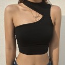 Asymmetrisk crop top för kvinnor 3