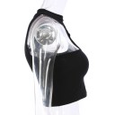 Asymmetrisk crop top til kvinder A434 4