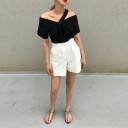 Asymmetrisk crop top til kvinder B117 1
