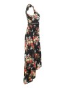 Asymmetrisk damekjole med blomster J1075 5