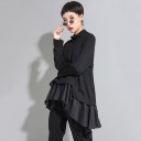 Asymmetrisk sweatshirt til kvinder med flæser 5