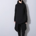 Asymmetrisk sweatshirt til kvinder med høj krave 3