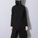 Asymmetrisk sweatshirt til kvinder med høj krave 5