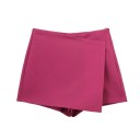 Asymmetriska vintageshorts för kvinnor med hög midja och dragkedja i sidan Eleganta korta shorts i retrosnitt för sommar och fritid 11