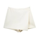 Asymmetriska vintageshorts för kvinnor med hög midja och dragkedja i sidan Eleganta korta shorts i retrosnitt för sommar och fritid 2