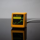 Asztali eszköz a bitcoinok, részvények és valuták nyomon követésére érintőképernyővel, 30 x 30 mm LED kijelző, USB tápegység 12