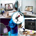Asztali mikrofon 3,5 mm-es jack csatlakozóval számítógéphez és laptophoz Állítható tartó Zajszűrő Meghajtó nélküli Csatlakoztasd és játssz 4