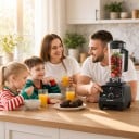 Asztali mixer BioloMix 2200 W 3 LE időzítővel és fordulatszám-szabályozással 2 l BPA-mentes edény Fekete Smoothie-hoz és jégzúzáshoz Konyhai robotgép 3
