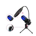 Asztali USB mikrofon RGB háttérvilágítással számítógéphez és laptophoz Irányérzékelő Forgatható állvány Zajszűrő 5