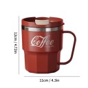 Återförslutbar termosmugg för kaffe med lock och glidöppning 400 ml dubbelskiktad rostfritt stål 12 × 11 cm för resor 3