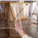 Átlátszó kerek műanyag védőburkolat terítőhöz 150 cm Vízálló asztalfólia Foltellenes konyhai és étkező kiegészítő 2