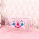 Átlátszó kozmetikai táska PVC-ből vidám mintával és cipzárral Kozmetikumok és piperecikkek tárolására táskába vagy útra Kompakt 19 x 9 x 10 cm 3