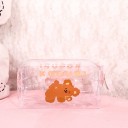 Átlátszó kozmetikai táska PVC-ből vidám mintával és cipzárral Kozmetikumok és piperecikkek tárolására táskába vagy útra Kompakt 19 x 9 x 10 cm 1