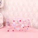Átlátszó kozmetikai táska PVC-ből vidám mintával és cipzárral Kozmetikumok és piperecikkek tárolására táskába vagy útra Kompakt 19 x 9 x 10 cm 8