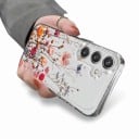 Átlátszó tok Samsung Galaxy S24 virágmintával Szilikon tok Átlátszó burkolat Kameravédelem Hátsó tok mobilhoz 8