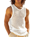 Atmungsaktives Herren-Tanktop Gewebtes Lochmaterial Polyester Rundhalsausschnitt Einfarbig Leichter Schnitt Sommertragekomfort 4