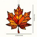 Atrapa de luz de acrílico hoja de arce 10 x 8,7 cm decoración colgante 2D vitral colorido adorno de otoño para interiores y exteriores 3