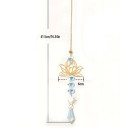 Atrapa de sol colgante 41,5 x 6 cm Flor de loto Decoración con cristales tallados Reflejos arcoíris Decoración de lujo para ventanas y balcones 2