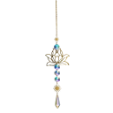 Attrape-soleil suspendu 41,5 x 6 cm Fleur de lotus Décoration avec cristaux taillés Reflets arc-en-ciel Décoration de luxe pour fenêtre et balcon 1