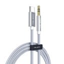 Audio kábel USB-C-ről 3,5 mm jack-re 1 m Nylon szövésű Alumínium ötvözetből készült csatlakozók Telefon csatlakoztatásához autórádióhoz 3