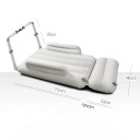 Aufblasbare Matratze für Kinder 95 x 48 cm PVC Ergonomische Welle Verstellbarer Gurt Doppelter Seitenblock 10 cm Reisebett für Auto 7
