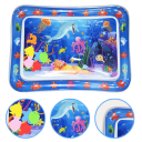 Aufblasbare Wasserspielmatte für Babys 65x47 cm Blauer Delphin PVC-Minipool mit Kissen Baby Sensory Tummy Pad 2