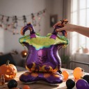 Aufblasbarer Hexenkessel mit Hexenbeinen Stehender Ballon Halloween Dekoration Lila mit Totenkopf Party Dekoration für Halloween 2