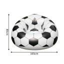 Aufblasbarer Sessel in Form eines Fußballes 105 x 80 cm schwarz-weiß bequemes Sitzmöbel für Fußballfans im Garten und draußen 3