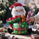 Aufblasbarer Stehender Weihnachtsballon Santa Claus mit Geschenken Lebkuchenmann und Zuckerstange 148,5 x 94 cm Rot Weiß und Grün Weihnachtsdekoration 6