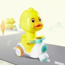 Aufzieh-Ente auf Roller, 13,5 x 10,3 x 5,6 cm, gelb, Figur mit drehbarem Kopf, Kunststoff, Spielzeug für Kinder 5