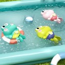 Aufzieh-Frosch fürs Wasser 12,5 x 8 x 4,5 cm Wasserspielzeug aus Kunststoff für Badewanne und Pool Keine Batterien Farbenfrohes Design 3