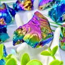 Aura obsydian surowy kamień Naturalny kryształ Nieregularny minerał Dekoracja Gospodarstwo domowe Aura Energia Prezent Medytacja Oczyszczający kamień szlachetny 5