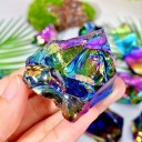 Aura obsydian surowy kamień Naturalny kryształ Nieregularny minerał Dekoracja Gospodarstwo domowe Aura Energia Prezent Medytacja Oczyszczający kamień szlachetny 7