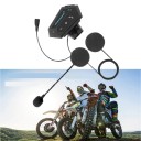 Auricolare wireless per casco da moto per telefonate con microfono e due altoparlanti. Autonomia in standby di 120 ore. Portata di 10 m. 2