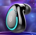 Auricular inalámbrico bluetooth 5.0 para el oído con micrófono y caja de carga Pequeño tapón para una oreja Control de volumen y música 7