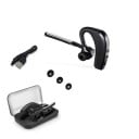 Auricular sem fios para uso em mãos, colocado atrás da orelha, com microfone para chamadas e música Bluetooth 5.0 Controlo de volume Estojo e 3 2