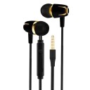 Auriculares de graves tipo in-ear com conector jack 3,5 mm Controlador com botão no cabo Cabo em TPE 1,2 m Carcaças com acabamento brilhante 1