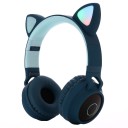 Auriculares inalámbricos sobre la oreja con orejas de gato y retroiluminación LED Bluetooth 5.0 y con conector de 3,5 mm Duración 5