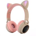 Auriculares inalámbricos sobre la oreja con orejas de gato y retroiluminación LED Bluetooth 5.0 y con conector de 3,5 mm Duración 1