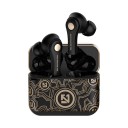 Auriculares sem fios com caixa de carregamento com padrão decorativo Bluetooth 5.0 Alcance de até 18 m Microfone para chamadas Controlo 2