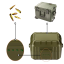 Auriculares sem fios In-ear Redução de ruído Gravação de som Powerbank em forma de caixa militar Duração 8-13 horas Aumento de volume Carregamento USB 6