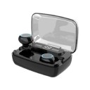 Auriculares sem fios pretos intra-auriculares com caixa de carregamento e função de powerbank de 3300 mAh Bluetooth 5.0 Ecrã numérico Controlo 1
