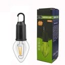 Aurinkoinen LED-retkeilylamppu koukulla 180 mm USB-C-lataus IPX4 vesitiivis kannettava taskulamppu ulkokäyttöön 1