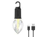 Aurinkoinen LED-retkeilylamppu koukulla 180 mm USB-C-lataus IPX4 vesitiivis kannettava taskulamppu ulkokäyttöön 3