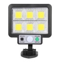 Aurinkokennoinen seinävalaisin 72 LED:iä, vedenpitävä jaetulla lampulla, jossa liiketunnistin, 3 tilaa, puutarhakatuvalo seinälle, terassille 2