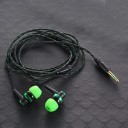 Auscultadores intra-auriculares com cabo trançado para ouvir música e vídeos Conector jack de 3,5 mm para telefone e computador Corpo 4