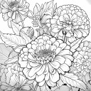 Ausmalbuch Blumen zur Entspannung 20 × 20 cm 20 einseitige Seiten mehrfarbige Illustrationen Buch für Kinder und Erwachsene Ausmalen 3