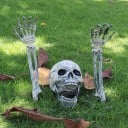 Außen Halloween Requisiten Skelettarme und Schädel Halloween Dekoration Garten 3 Stück 2