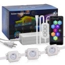 Außen-LED-Lichterkette 5 m 16 Millionen Farben App- und Musikmodus 24 V EU-Stecker IP67 Fassaden- und Traufenbeleuchtung 5